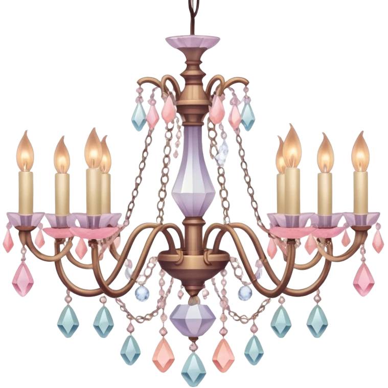 crystal pastel warm-colored romantic chandelier emoji