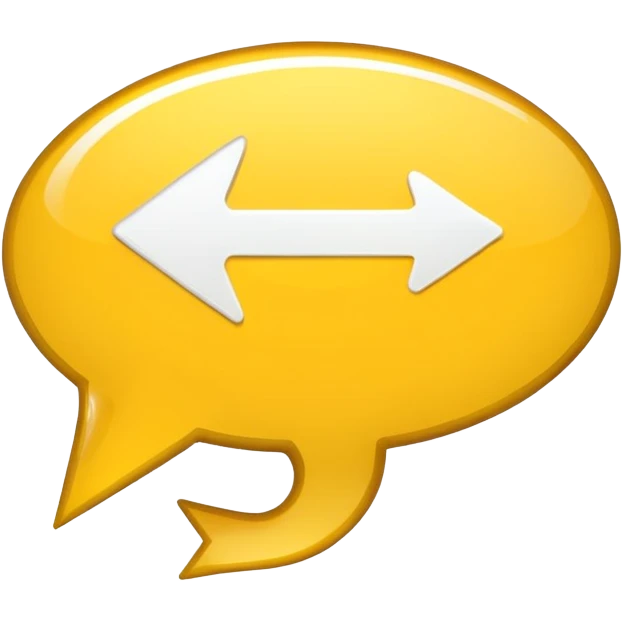 a yellow speech bubble but instead of a normal tail it’s a pointing arrow instead emoji