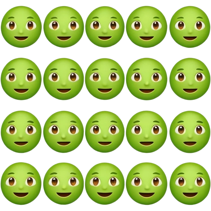 Green emoji with all expression  emoji