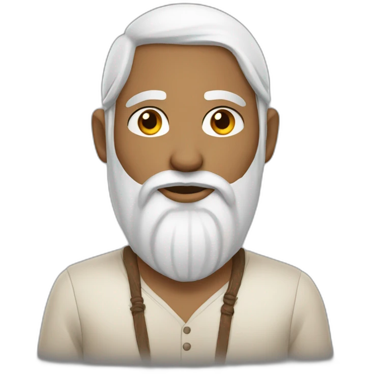 Young white tone indian man with beard emoji
