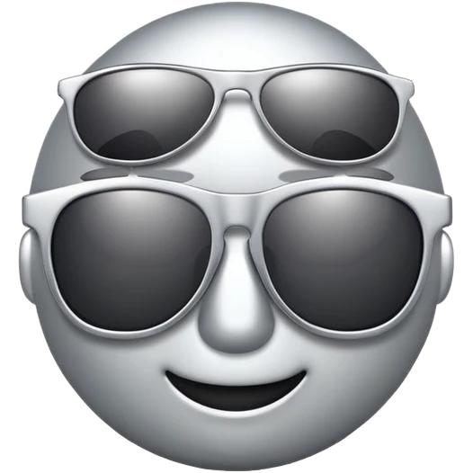 silver emoji with sunglasses emoji