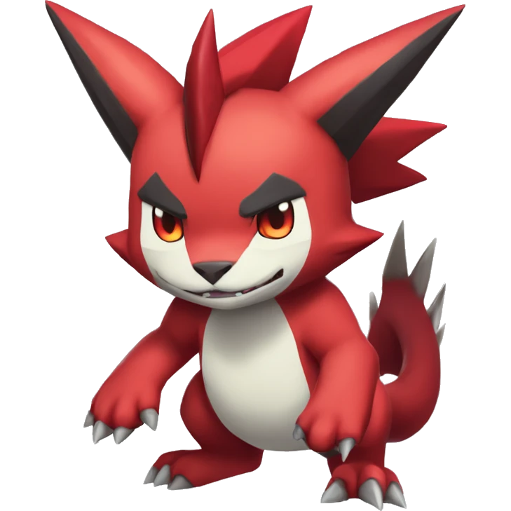 Full body cute cool Guilmon-Zoroark-Zangoose-Incineroar emoji