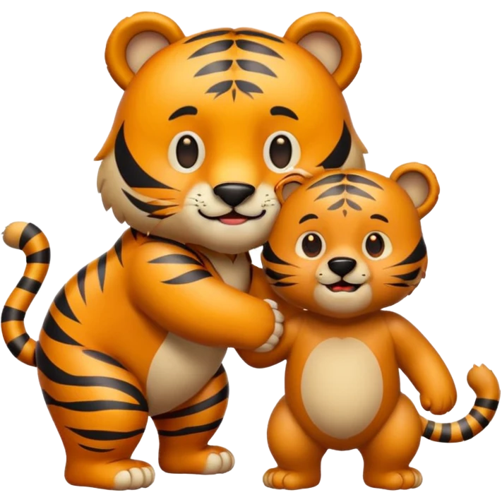 Tiger and bear friends emoji