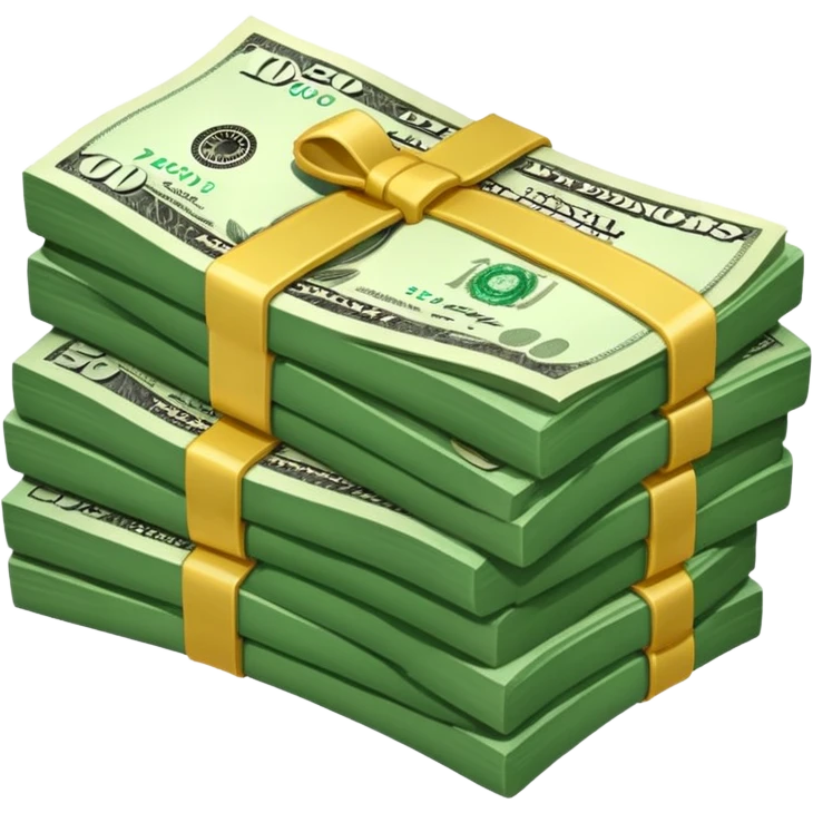 dollars paper money bundle emoji