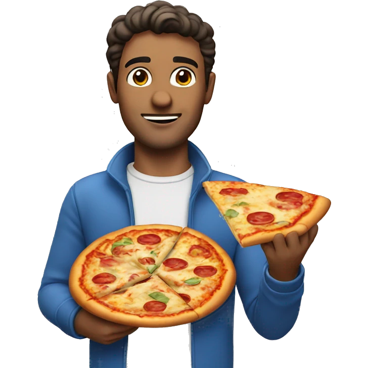 italian guy with a pizza in his hand emoji