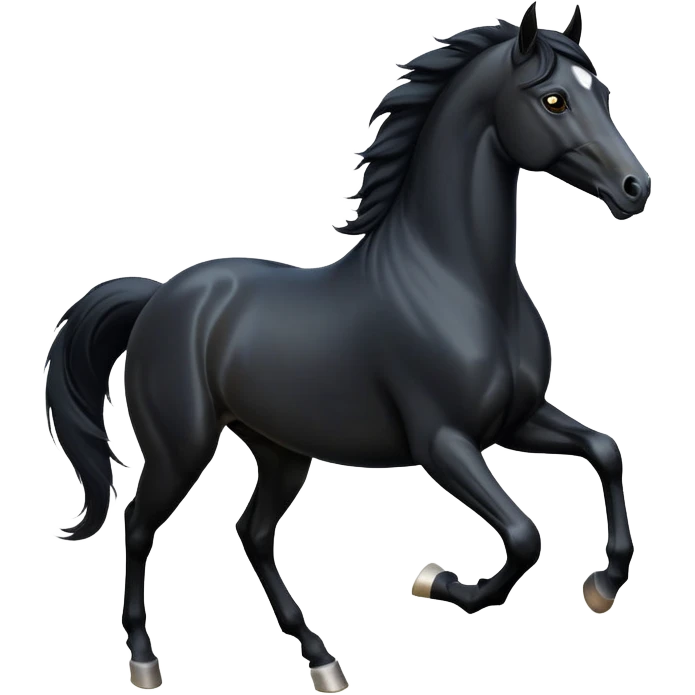 cinematic-[black horse]-realistic-full-body-galopping-emoji,-tail-flicking-lazily,-head-tilted-dramatically,-sleek-[black]-coat,-simplified-yet-realistic-focused-features,-highly-detailed,-glowing-with-an-almost-sarcastic-glow emoji