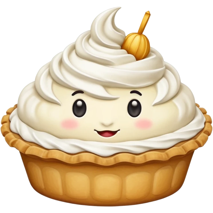 cute pie emoji no face with whipped cream  emoji