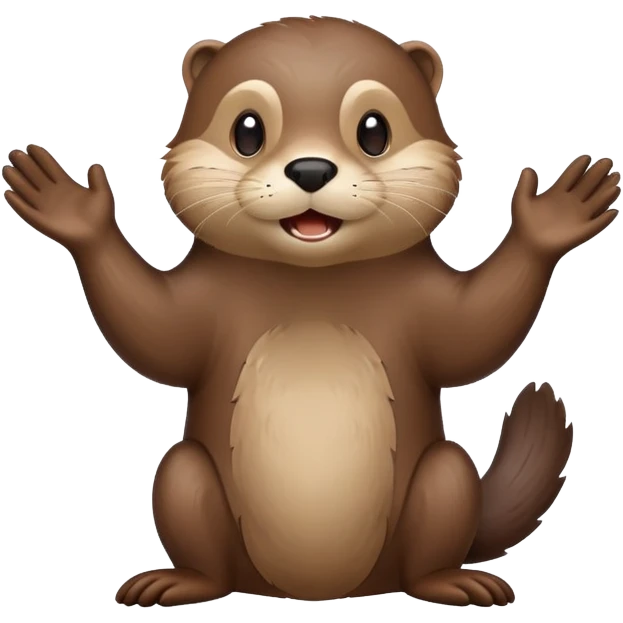 Otter with helpless hands up I don’t know emoji