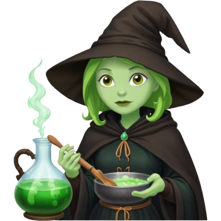 green witch cooking potion emoji