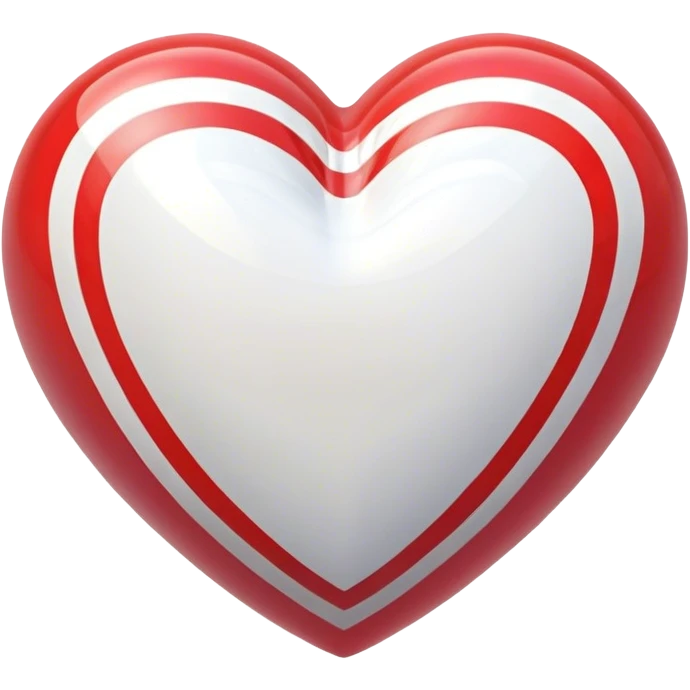 Glossy heart with athletic stripes emoji