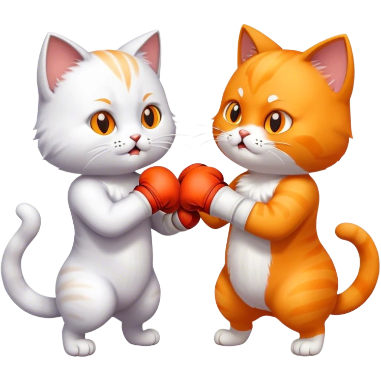 Cats boxing emoji
