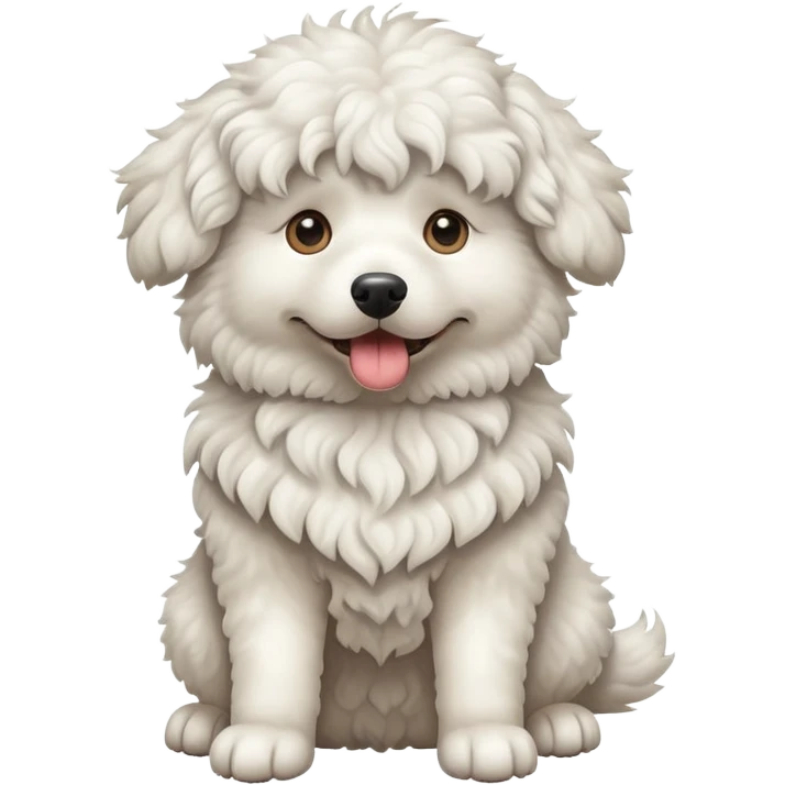 White Curly Dog emoji