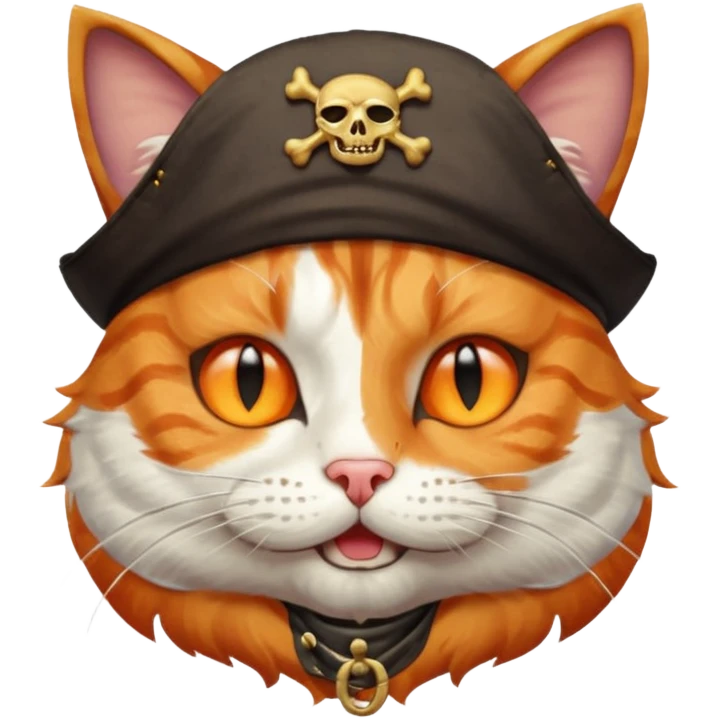 pirate cat with one closed eye with eye patch emoji