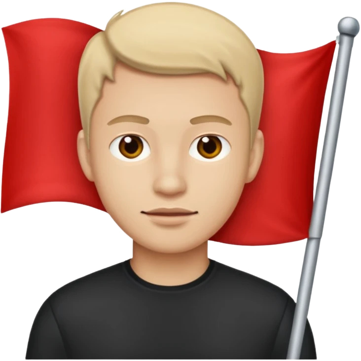 Парень с красным флагом emoji