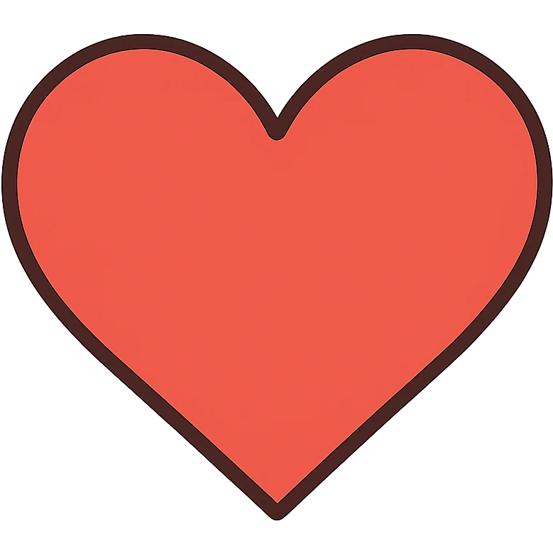 flat toon style heart emoji
