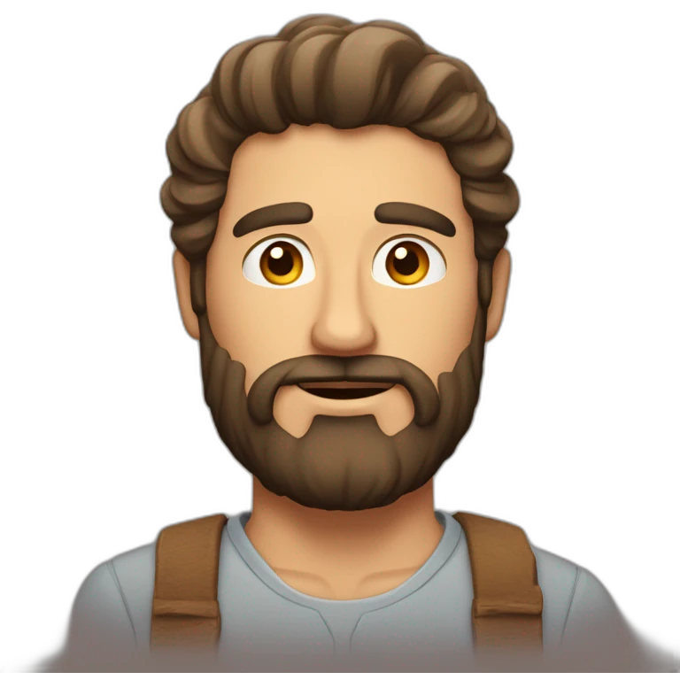 hombre moreno con barba y corona emoji