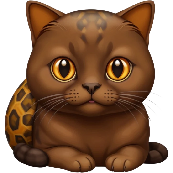 dark chocolate brown burmese cat with tortoise shell fur emoji