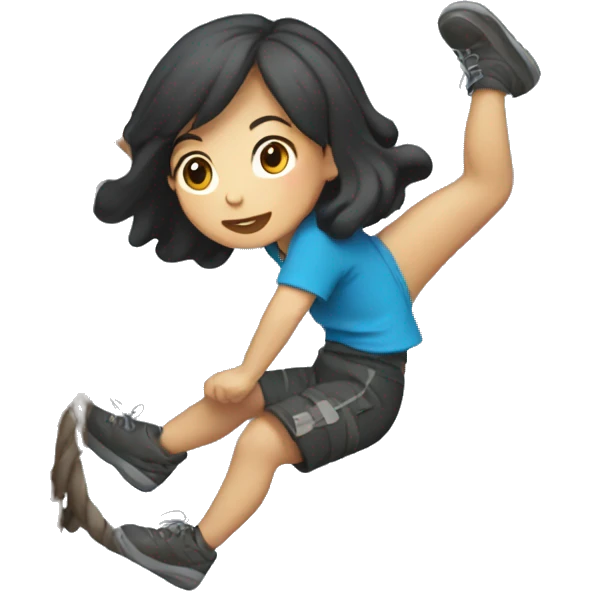 Korean girl climing emoji