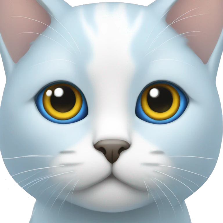 Cat white eyes blue  emoji
