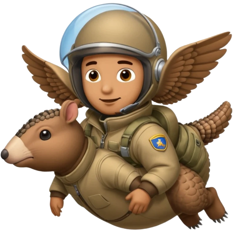 Man flying in the sky of armadillos emoji
