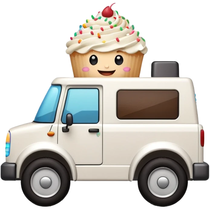 Happy cupcake was driving a Cybertruck emoji
