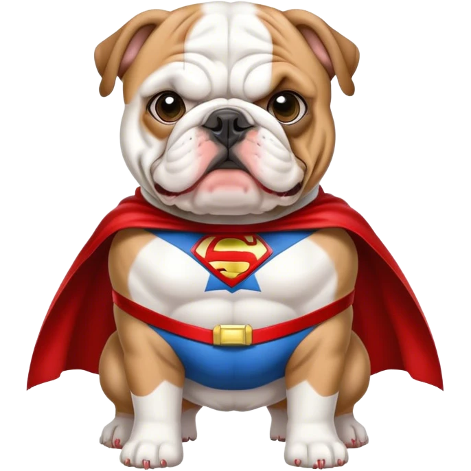 bulldog ingles traje super héroe emoji