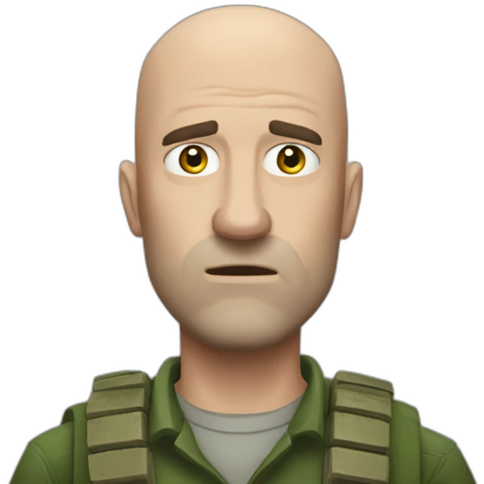 Sad bald Irish call of duty man emoji