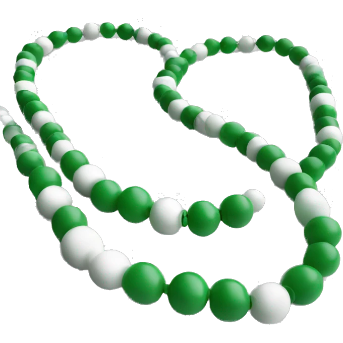 Green and white beads necklace  emoji