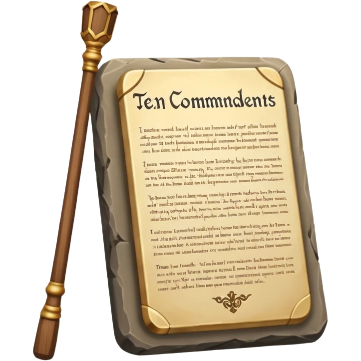 Ten commandments tablets and staff emoji