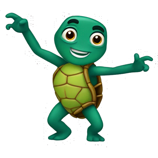 Tortuga bailando emoji