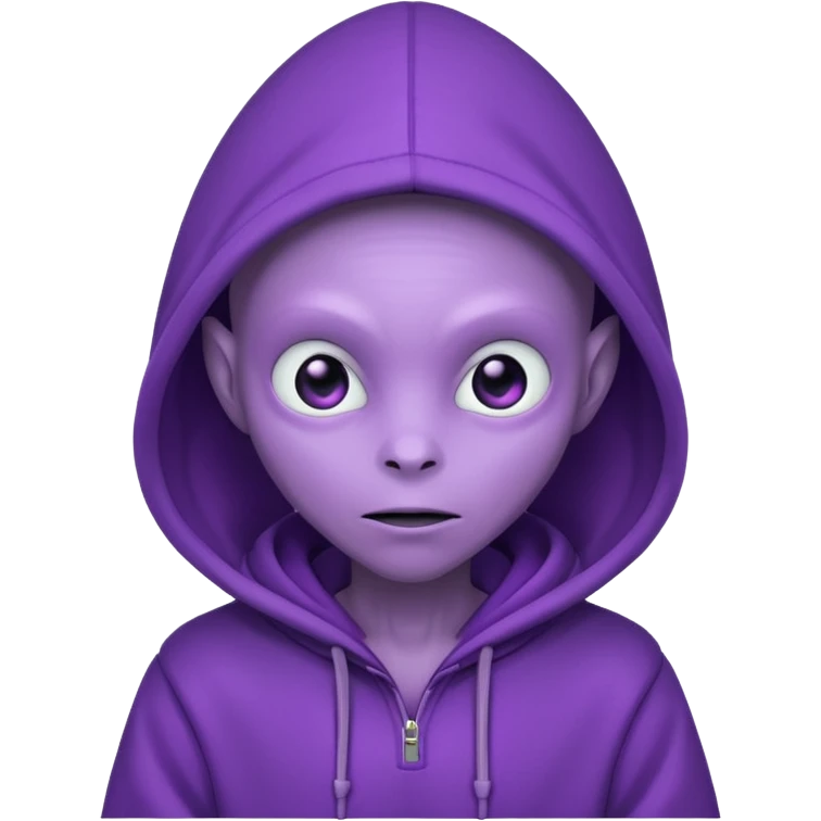 purple allien with hoodie emoji