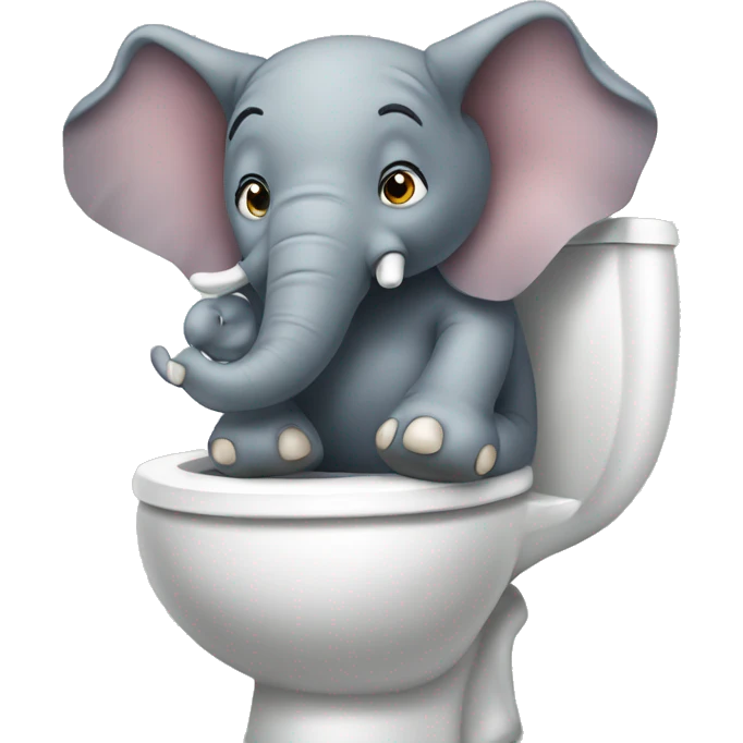 Elephant sitting on toilet emoji
