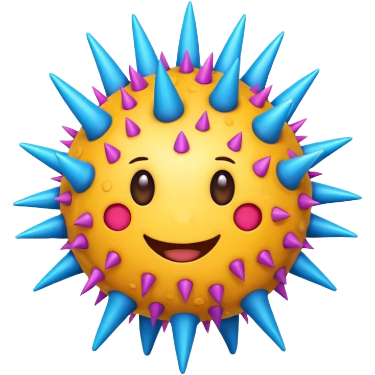 cute virus with many spike emoji