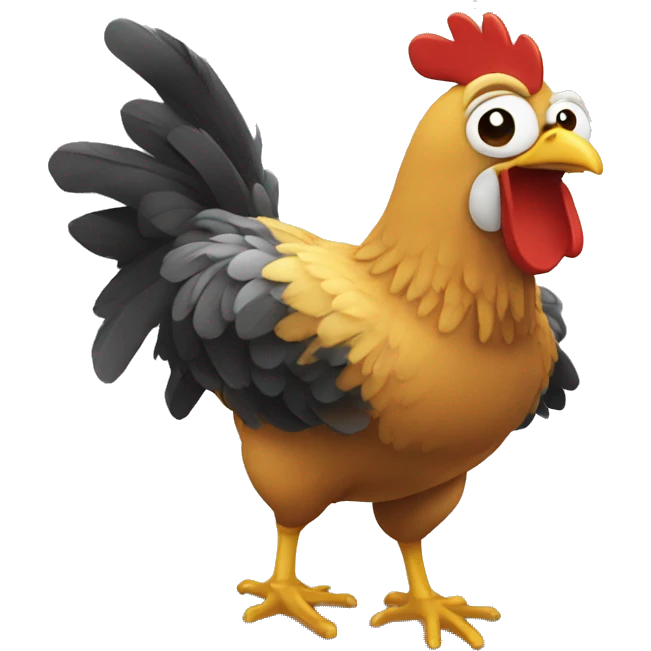 pollo saltando y volando emoji