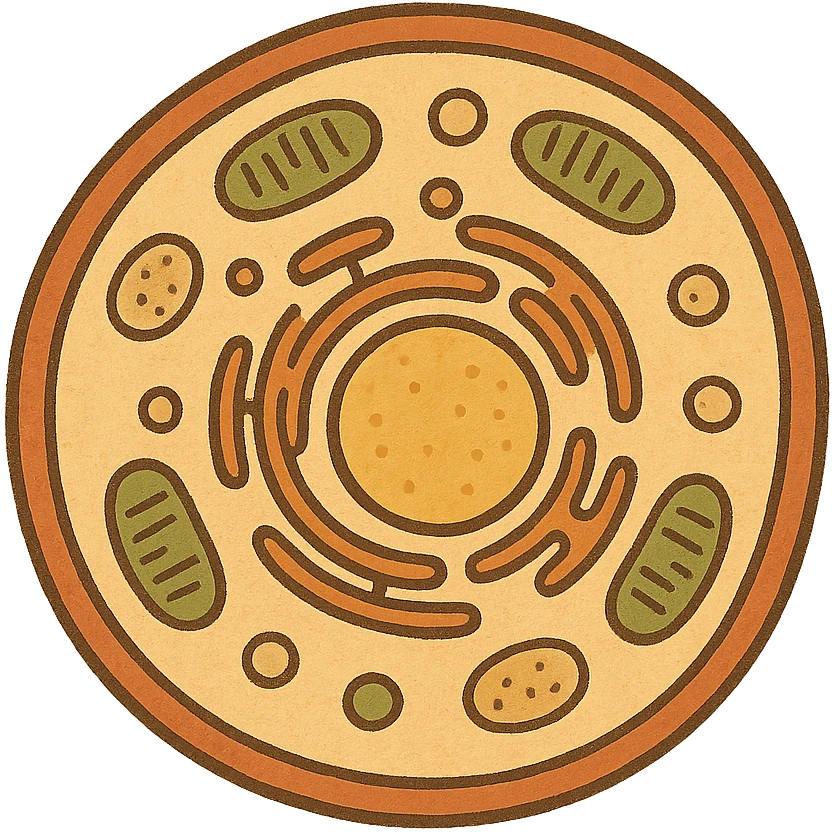 Anatomical illustration of a human cell. Smooth 3D style, soft shading, clean and simple design.
 emoji