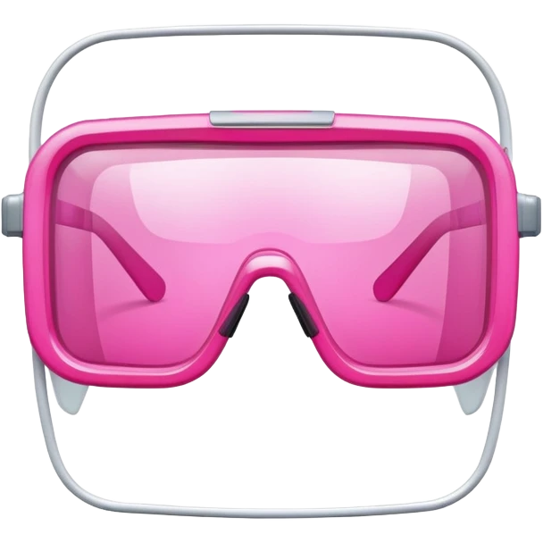 square protective glasses with bright pink lenses, industrial safety eyewear emoji