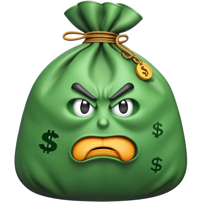 angry bag of money with dollar sign emoji