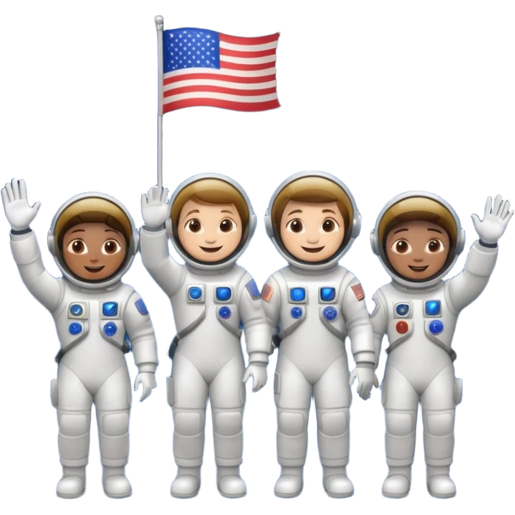 astronauts with flag emoji