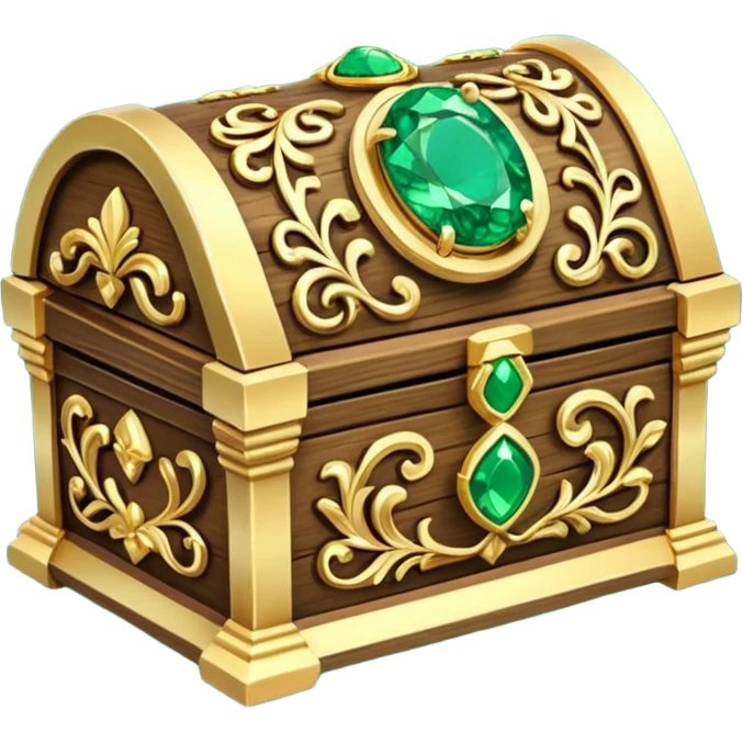 tresure box with motifs with green gem emoji