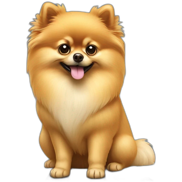 Pomeranian with laptop emoji