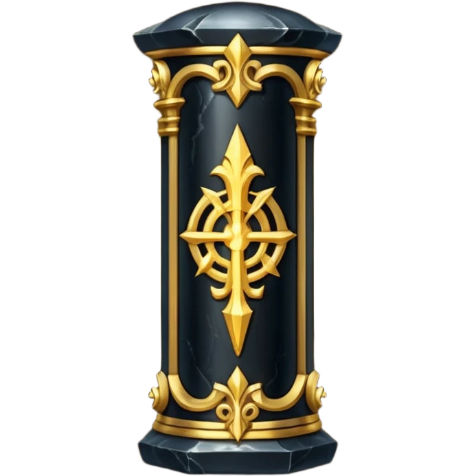 gothic obsidian pillar with golden details and a baroque and mystic atmosphere and glowing arcane sigils emoji