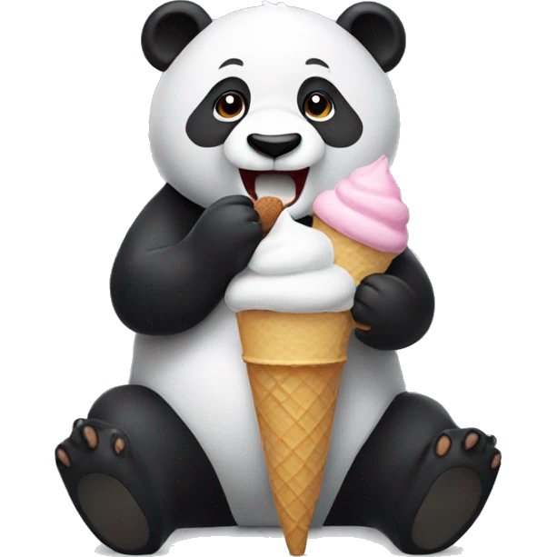 Panda eating ice cream emoji