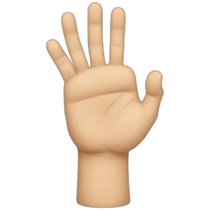 Palm of one hand open except for the middle finger, which is extended outwards emoji
