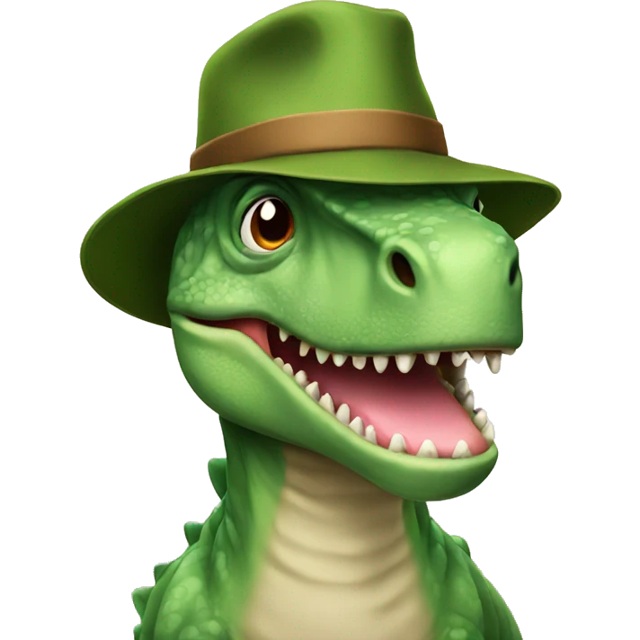 Dino with hat emoji