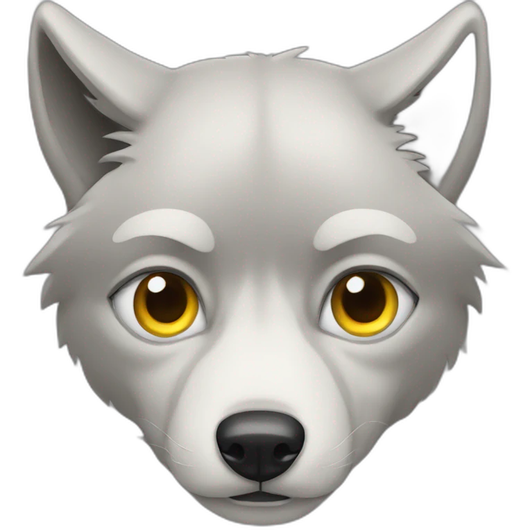 Wolf with one eye and the other missing emoji