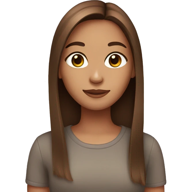 brown straight hair girl with a cat emoji