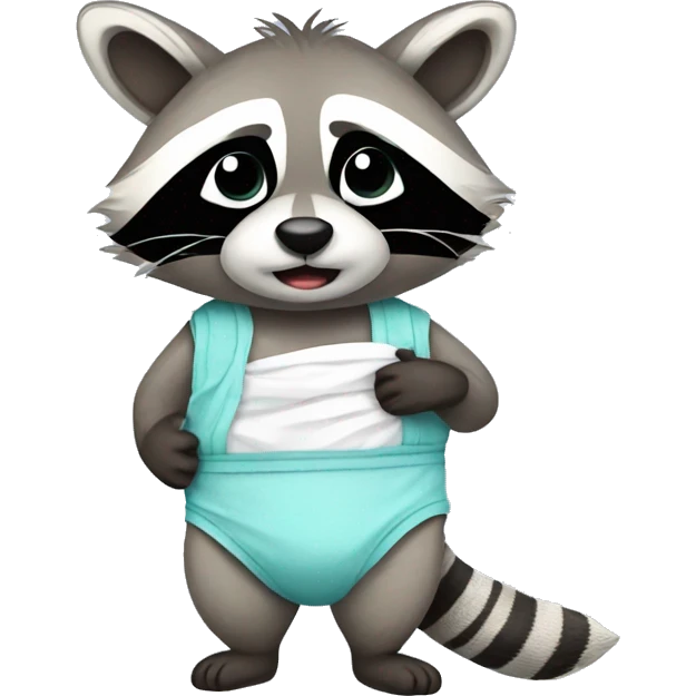 Raccoon in diaper emoji