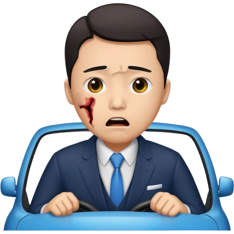 Chinese driver in accident emoji