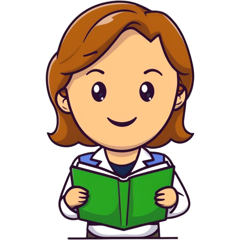 smiling teacher with light brown hair and green eyes emoji