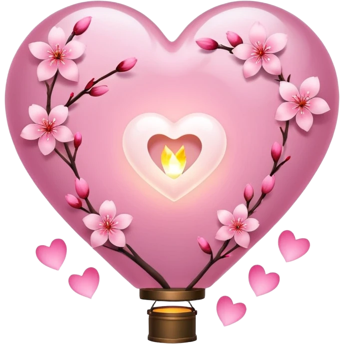 sakura heart with a floating lantern emoji